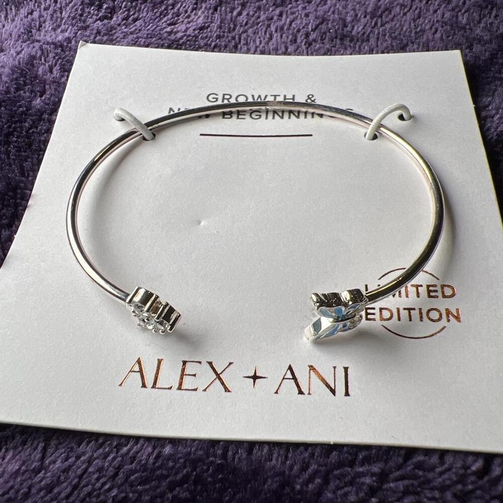 Alex and Ani - Butterfly + Crystal Flex Cuff Bracelet - 8